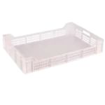 Caja plástica blanca de 60x40 cm ideal para almacenamiento de frutas y verduras