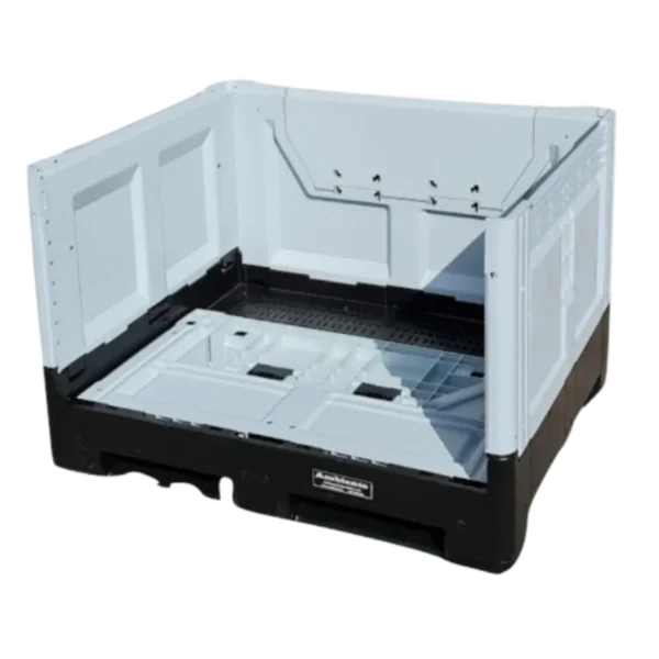 Bin industrial abatible con ventana - Contenedor resistente y versátil para uso industrial.