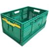 Caja Hortalicera Plegable 65 LTS fabricada en Polipropileno virgen, ideal para almacenamiento y distribución de frutas, plegable para ahorro de espacio.