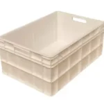 Caja Multiuso 51 LTS PCC BLANCO fabricada en PEAD virgen, ideal para uso industrial y panadería, resistente y apilable.