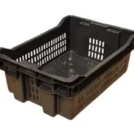 Caja Universal 46 LTS RVC G2 L2 fabricada en Polietileno de alta densidad, ideal para pescados, mariscos, vendimia e industria cárnica, apilable y anidable.