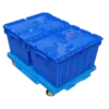 Carro grande para cajas con ruedas de plástico tipo PU, soporta hasta 100 kg, ideal para transporte de contenedores.