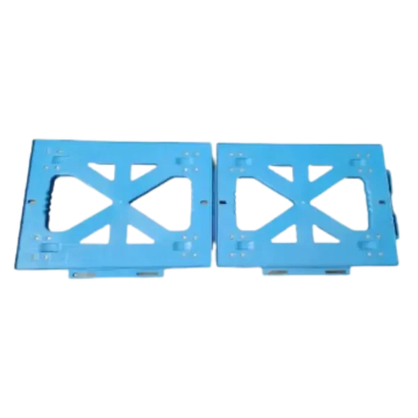 Carro grande para cajas con ruedas de plástico tipo PU, soporta hasta 100 kg, ideal para transporte de contenedores.