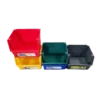 Contenedor de reciclaje multiuso Wenco de 45 litros, apilable, anidable, con etiqueta para escritura, disponible en varios colores.
