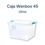 Caja Wenbox 45 Lts, transparente y apilable.