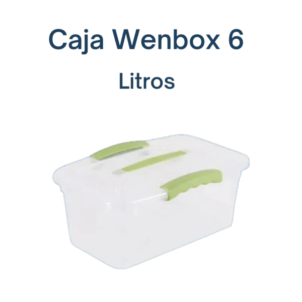 Caja Wenbox 6 litros transparente y apilable.