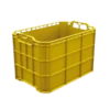 Caja plástica MINI TOTE BCO fabricada en Polietileno de alta densidad virgen, ideal para la cosecha de arándanos y frutos rojos, adaptable con correa.