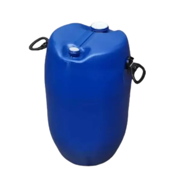 Tambor 2 Bocas 60 Lts Azul, fabricado en HDPE con manillas alzadoras, apto para alimentos, sólidos y líquidos viscosos.