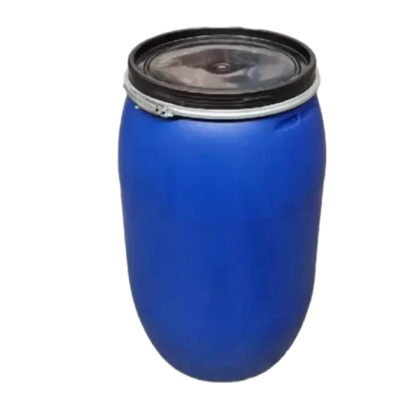 ambor Boca Ancha 220 Lts Azul fabricado en HDPE, apto para alimentos según FDA, con anillo metálico