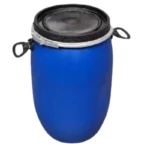 Tambor Boca Ancha 60 Lts Azul fabricado en HDPE, apto para alimentos según FDA, con boca ancha y manillas alzadoras