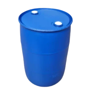 Tambor Elanillado 55 Gal (208 lts) Azul de HDPE, ideal para pesca, químicos y aceite, con 2 bocas roscas y sellos.