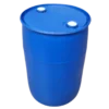 Tambor Elanillado 60 Gal Azul, fabricado en HDPE con 2 bocas roscas y sellos, ideal para productos sólidos, líquidos y químicos.