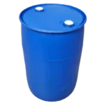 Tambor Elanillado 60 Gal Azul, fabricado en HDPE con 2 bocas roscas y sellos, ideal para productos sólidos, líquidos y químicos.