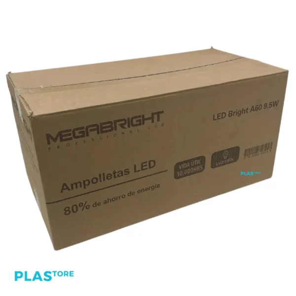 Caja De 64 Ampolletas Led Luz Blanca Fria Megabright  9.5W E27