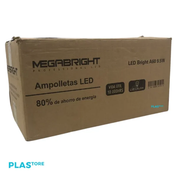 Caja De 64 Ampolletas Led Luz Calida Megabright  9.5W E27