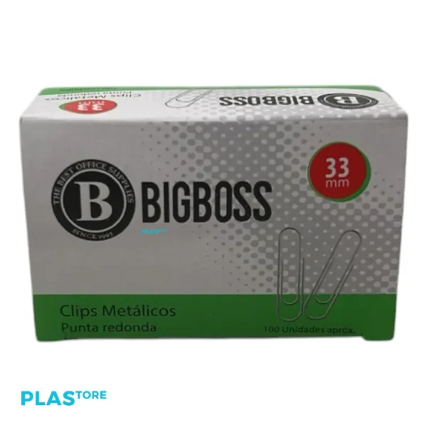 Clips Redondo 33mm Metálico Caja 100 Unid Big Boss