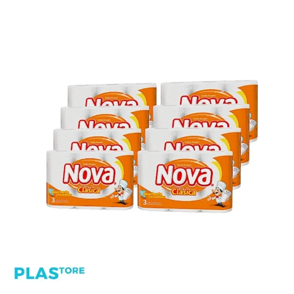 Manga 8 Pack Toalla Nova Clasica Pack 3 Und 12 Mts