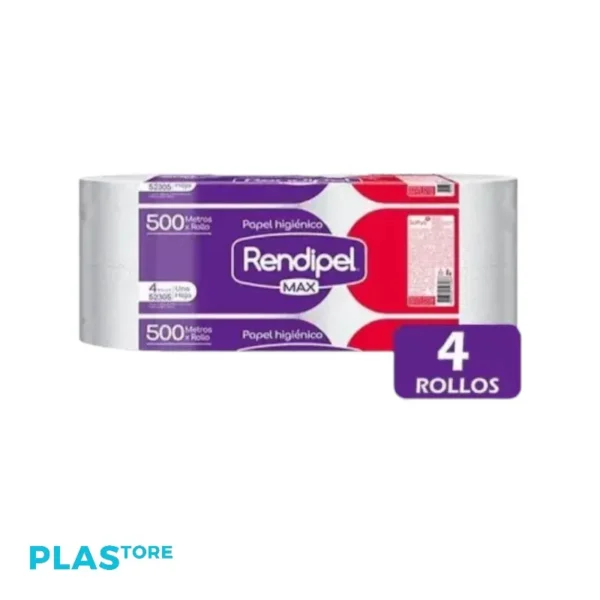 Papel Higiénico Rendipel 500 Mts Pack 4 Unid