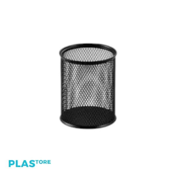 Porta Lapiz Metalico Negro Redondo 9 X 10 CM