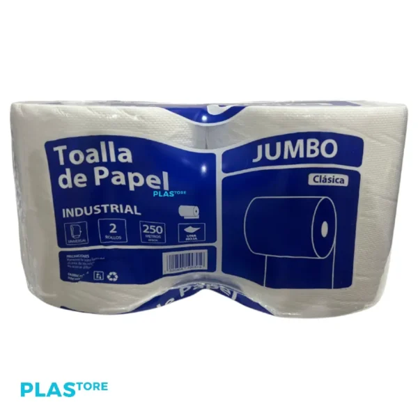 Toalla De Papel Jumbo Plastore Pack De 2 Und 250 MTS