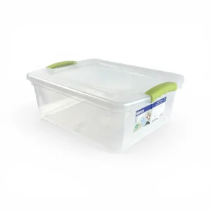 Caja Organizadora Plastica Transparente de 15 litros wenco con tapa, manillas ergonomicas y asa de agarre modelo wenbox 15 litros - Plastore | Plastore spa | plastore.cl | wenco