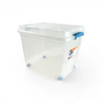 Caja Organizadora Plastica Transparente de 27 litros con ruedas wenco con tapa, manillas ergonomicas y ruedas modelo Rollbox 27 litros - Plastore | Plastore spa | plastore.cl | wenco