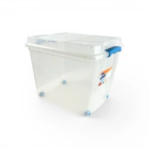 Caja Organizadora Plastica Transparente de 27 litros con ruedas wenco con tapa, manillas ergonomicas y ruedas modelo Rollbox 27 litros - Plastore | Plastore spa | plastore.cl | wenco