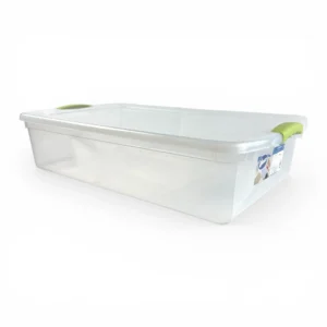 Caja Organizadora Plastica Transparente de 32 litros wenco con tapa, manillas ergonomicas y asa de agarre modelo wenbox 32 litros - Plastore | Plastore spa | plastore.cl | wenco