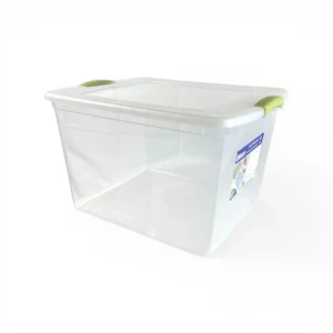 Caja Organizadora Plastica Transparente de 45 litros wenco con tapa, manillas ergonomicas y asa de agarre modelo wenbox 45 litros - Plastore | Plastore spa | plastore.cl | wenco