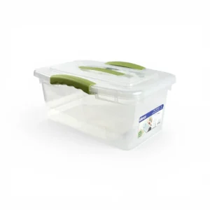Caja Organizadora Plastica Transparente de 6 litros wenco con tapa, manillas ergonomicas y asa de agarre modelo wenbox 6 litros - Plastore | Plastore spa | plastore.cl | wenco