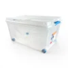 Caja Organizadora Plastica Transparente de 60 litros con ruedas wenco con tapa, manillas ergonomicas y ruedas modelo Rollbox 60 litros - Plastore | Plastore spa | plastore.cl | wenco