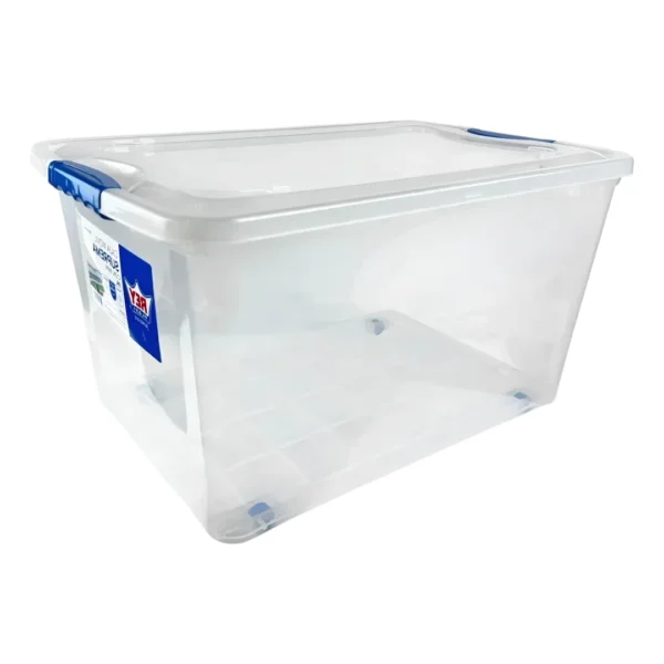 Caja Suprema 38 Litros Transparente | Caja Organizadora Con Ruedas Reyplast