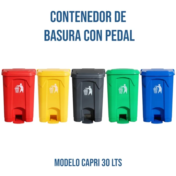 Contenedor de Basura con Pedal 30 Litros | Modelo Capri