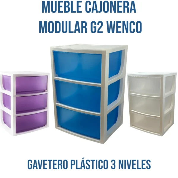 Mueble Cajonera Modular G2 Wenco | Gavetero Plástico 3 Niveles
