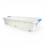Caja Organizadora Plastica Transparente de 36 litros con ruedas wenco con tapa, manillas ergonomicas y ruedas modelo Bajo Cama 36 litros - Plastore | Plastore spa | plastore.cl | wenco