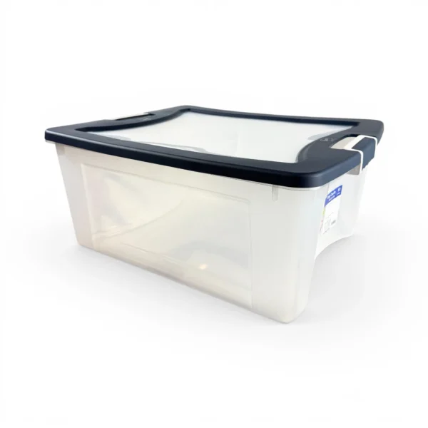 Caja Organizadora Plástica Transparente de 51 litros wenco con tapa y manillas ergonómicas modelo Clarity 51 litros - Plastore | Plastore spa | plastore.cl | wenco