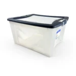 Caja Organizadora Plástica Transparente de 61 litros wenco con tapa y manillas ergonómicas modelo Clarity 61 litros - Plastore | Plastore spa | plastore.cl | wenco