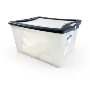 Caja Organizadora Plástica Transparente de 61 litros wenco con tapa y manillas ergonómicas modelo Clarity 61 litros - Plastore | Plastore spa | plastore.cl | wenco
