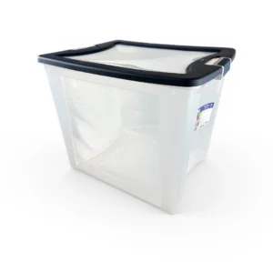 Caja Organizadora Plástica Transparente de 91 litros wenco con tapa y manillas ergonómicas modelo Clarity 91 litros - Plastore | Plastore spa | plastore.cl | wenco