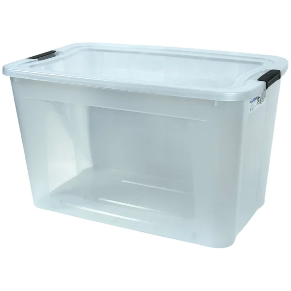 Caja Organizadora Reyplast Ultraforte de 120 Litros es la solución definitiva para ganarle la batalla al desorden de tus clósets o bodegas. Fabricada con plástico virgen ultra resistente de alta nitidez, te permite saber qué hay en su interior en un segundo sin tener que abrirla. Incorpora broches reforzados que sellan la tapa contra el polvo y la humedad, haciéndola perfecta para frazadas, plumones o inventarios de repuestos. Encuéntrala al mejor precio en Plastore.