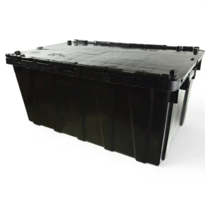 Plastore.cl te trae la Caja Logística Industrial 70 Litros FP-24 Wenco en Plastore. Contenedor plástico de distribución pesada fabricado en PEAD de alta densidad con tapa adjunta entrelazada. Diseño altamente apilable, anidable en vacío y precintable con sellos de seguridad. Ideal para retail, logística de última milla y farmacias.