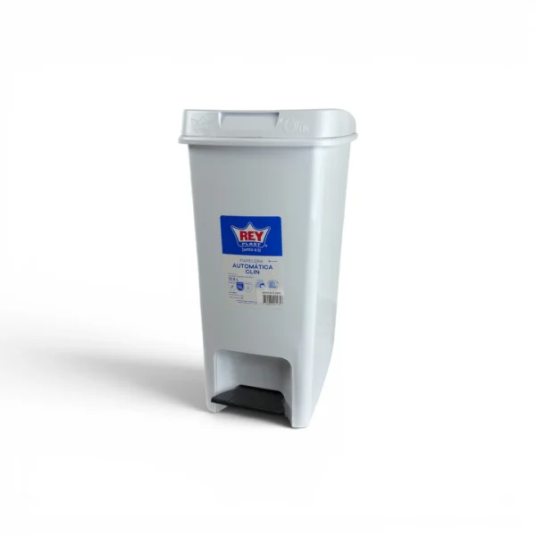 Papelera Con Pedal 12.5 Litros Reyplast | Basurero Automática Clin Blanco